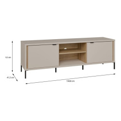Szafka RTV 160 cm Seravel SVLT131 piaskowy/dąb mauvella