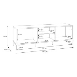 Szafka RTV 160 cm Seravel SVLT131 piaskowy/dąb mauvella