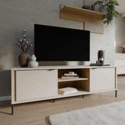 Szafka RTV 160 cm Seravel SVLT131 piaskowy/dąb mauvella