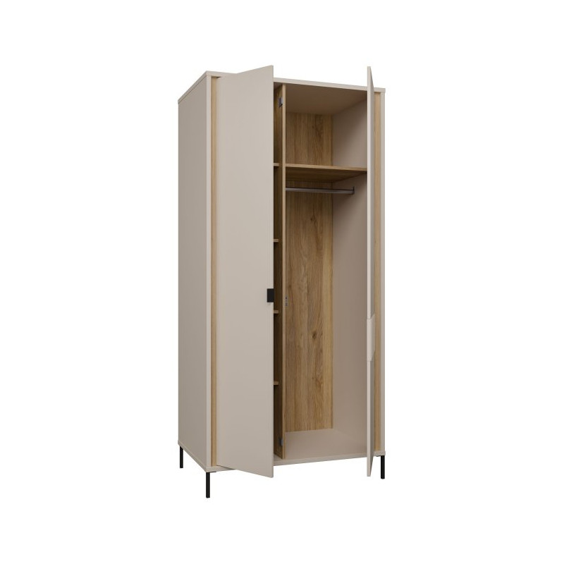 Szafa otwierana 95 cm Seravel SVLS821R piaskowy/dąb mauvella
