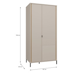 Szafa otwierana 95 cm Seravel SVLS821R piaskowy/dąb mauvella