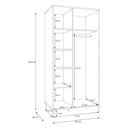 Szafa otwierana 95 cm Seravel SVLS821R piaskowy/dąb mauvella