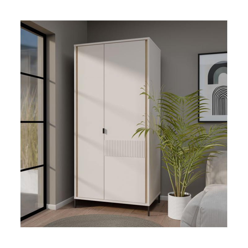 Szafa otwierana 95 cm Seravel SVLS821R piaskowy/dąb mauvella