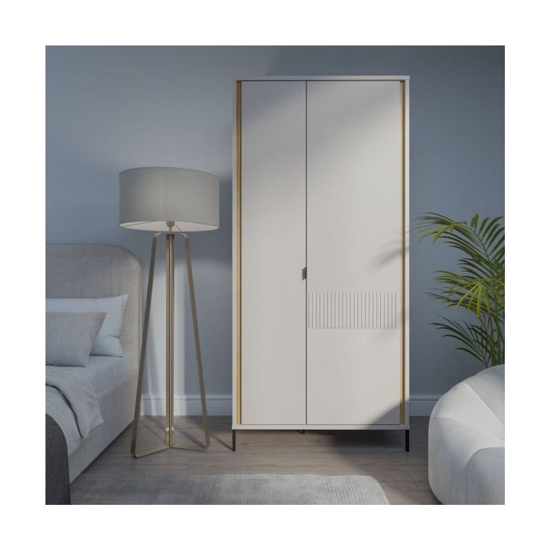 Szafa otwierana 95 cm Seravel SVLS821R piaskowy/dąb mauvella