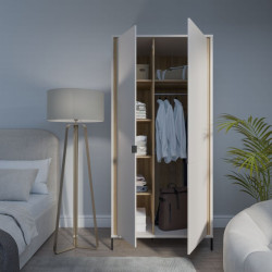 Szafa otwierana 95 cm Seravel SVLS821R piaskowy/dąb mauvella