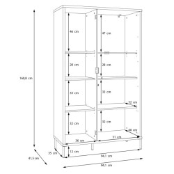 Witryna 94 cm Seravel SVLV621L piaskowy/dąb mauvella