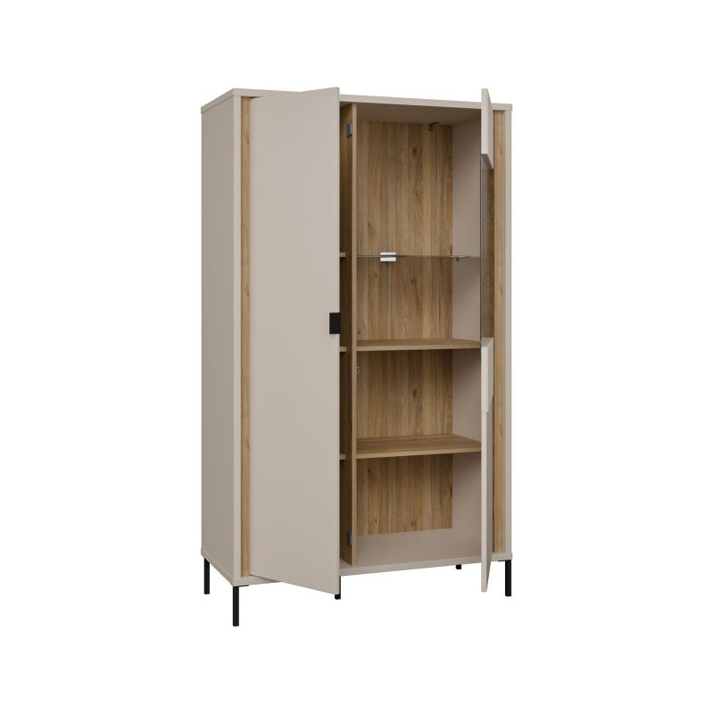Witryna 94 cm Seravel SVLV621L piaskowy/dąb mauvella