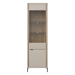 Wąska witryna 60 cm Seravel SVLV711 piaskowy/dąb mauvella