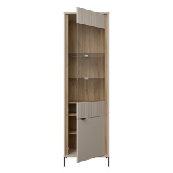 Wąska witryna 60 cm Seravel SVLV711 piaskowy/dąb mauvella