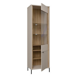 Wąska witryna 60 cm Seravel SVLV711 piaskowy/dąb mauvella