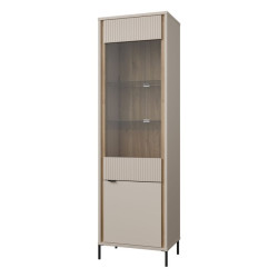Wąska witryna 60 cm Seravel SVLV711 piaskowy/dąb mauvella