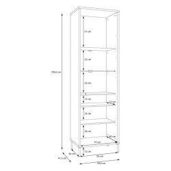 Wąska witryna 60 cm Seravel SVLV711 piaskowy/dąb mauvella
