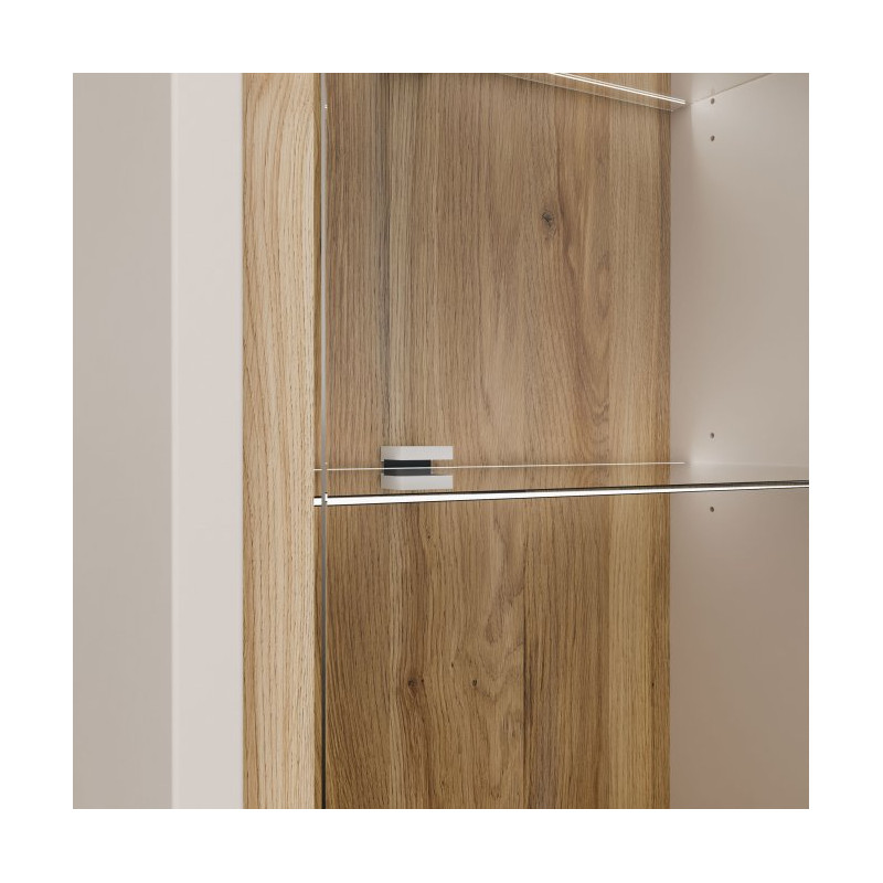 Wąska witryna 60 cm Seravel SVLV711 piaskowy/dąb mauvella