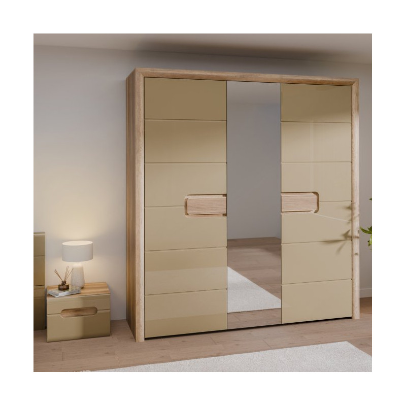 Szafa trzydrzwiowa Tiziano TZMS83 dąb antyczny/beżowy