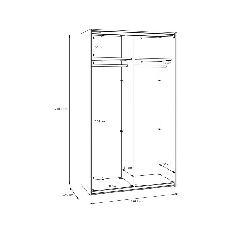 Szafa przesuwna 120 cm Sophistispace SSQS62411 piaskowy