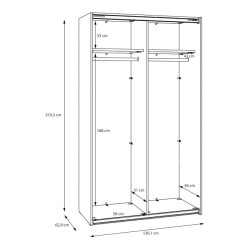 Szafa przesuwna 120 cm Sophistispace SSQS62411 biały połysk