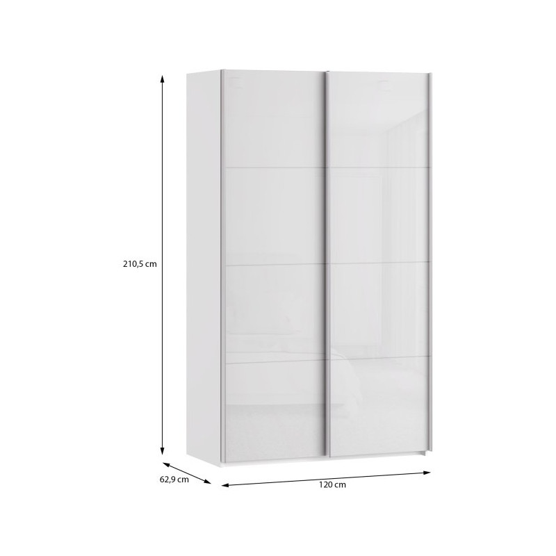 Szafa przesuwna 120 cm Sophistispace SSQS62411 biały połysk