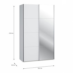 Szafa przesuwna 120 cm z lustrem Sophistispace SSQS62412 biały
