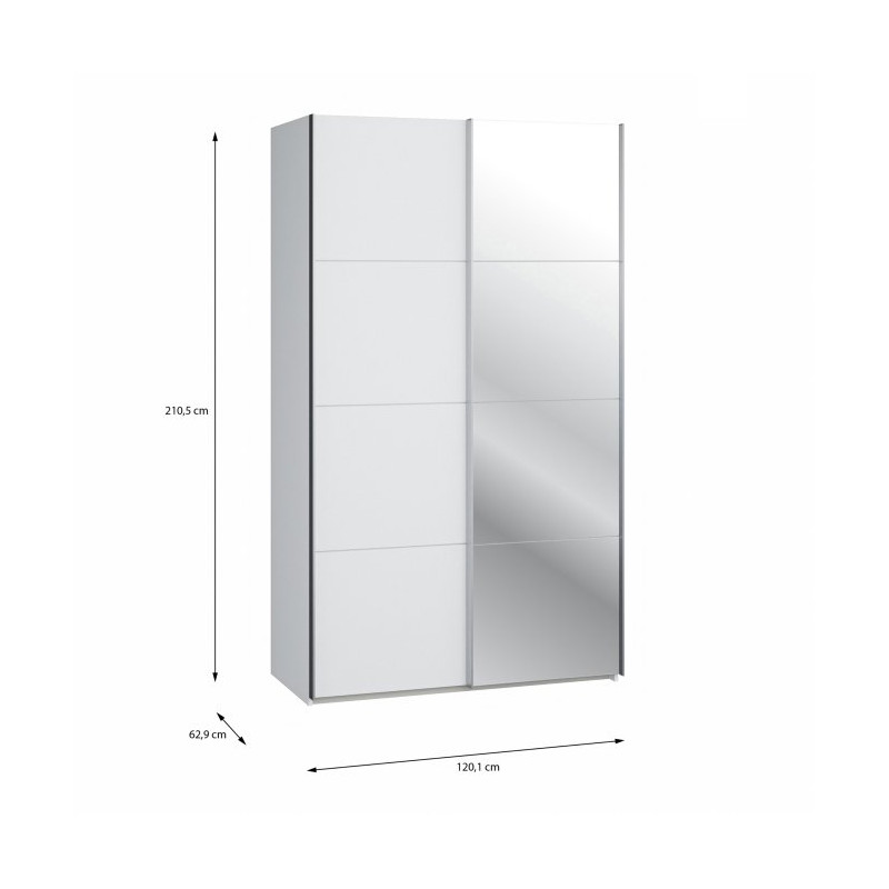 Szafa przesuwna 120 cm z lustrem Sophistispace SSQS62412 biały