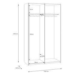 Szafa przesuwna 120 cm z lustrem Sophistispace SSQS62412 biały