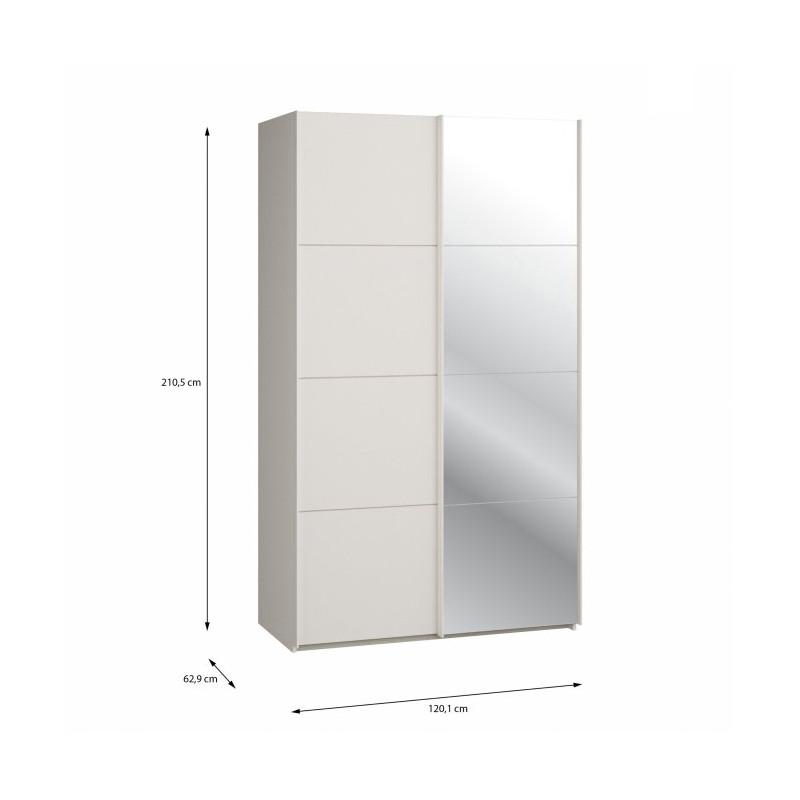 Szafa przesuwna 120 cm z lustrem Sophistispace SSQS62412 beżowy