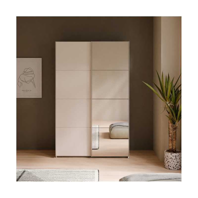 Szafa przesuwna 120 cm z lustrem Sophistispace SSQS62412 beżowy