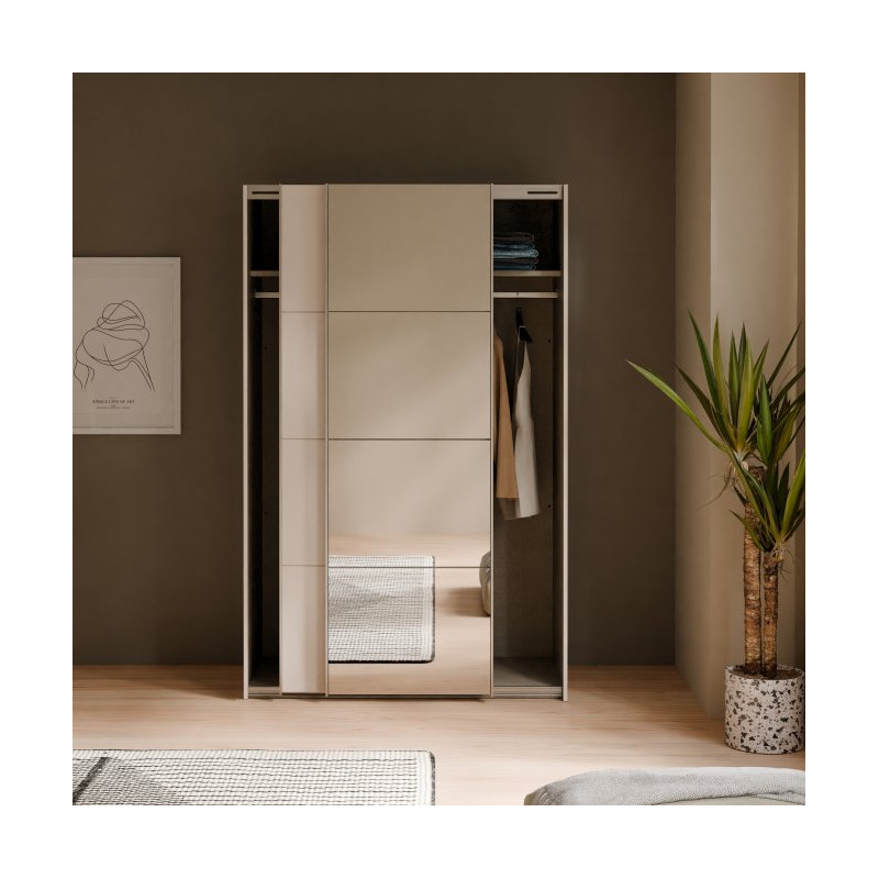 Szafa przesuwna 120 cm z lustrem Sophistispace SSQS62412 beżowy
