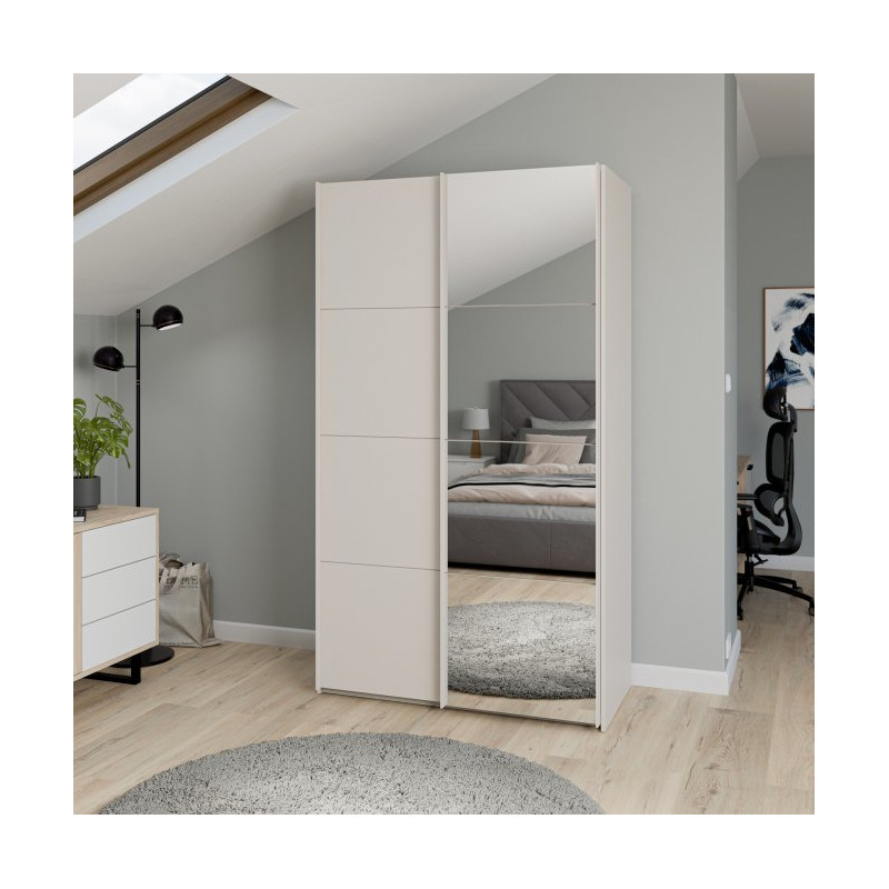 Szafa przesuwna 120 cm z lustrem Sophistispace SSQS62412 beżowy