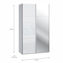 Szafa przesuwna 120 cm z lustrem Sophistispace SSQS62412 biały połysk