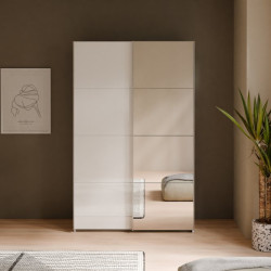 Szafa przesuwna 120 cm z lustrem Sophistispace SSQS62412 biały połysk