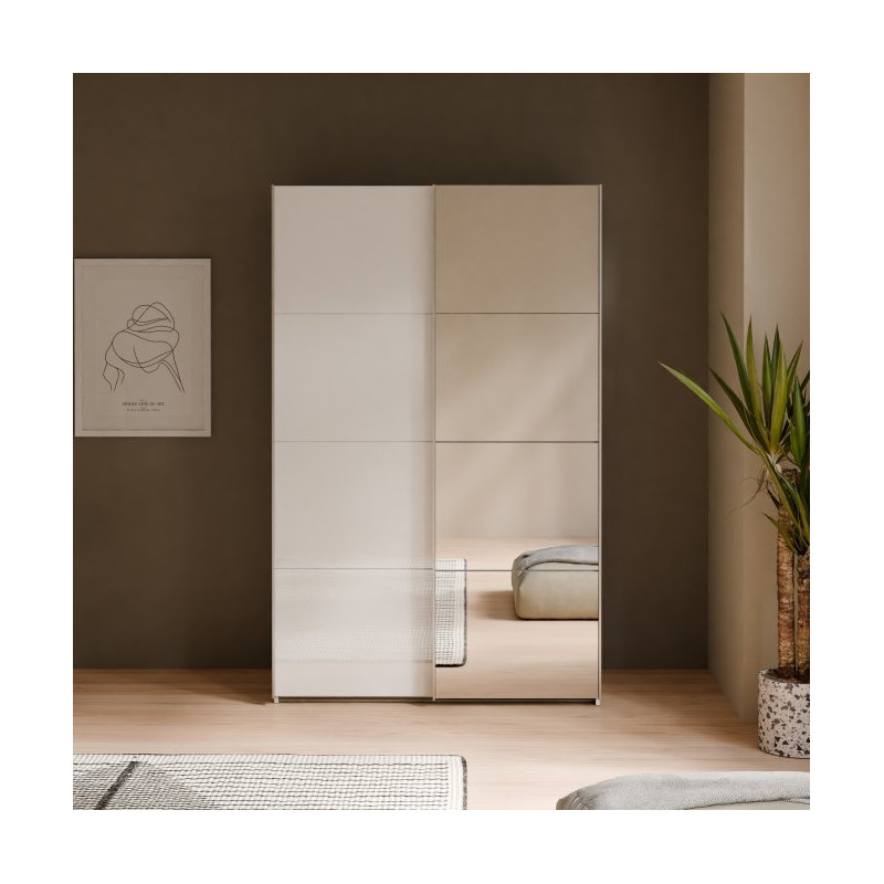 Szafa przesuwna 120 cm z lustrem Sophistispace SSQS62412 biały połysk