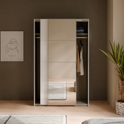 Szafa przesuwna 120 cm z lustrem Sophistispace SSQS62412 biały połysk