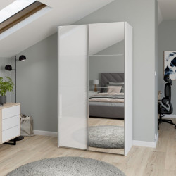 Szafa przesuwna 120 cm z lustrem Sophistispace SSQS62412 biały połysk