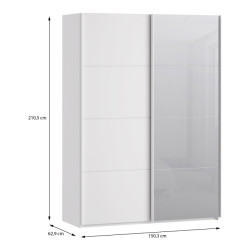 Szafa przesuwna 150 cm z lustrem Sophistispace SSQS72414 biały