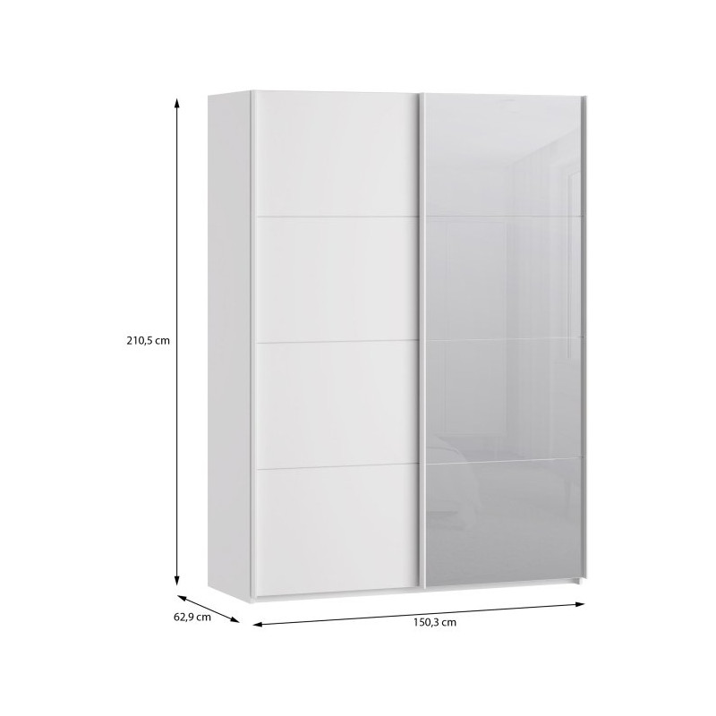 Szafa przesuwna 150 cm z lustrem Sophistispace SSQS72414 biały