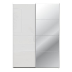 Szafa przesuwna 150 cm z lustrem Sophistispace SSQS72414 biały połysk