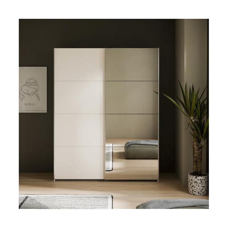 Szafa przesuwna 150 cm z lustrem Sophistispace SSQS72414 piaskowy