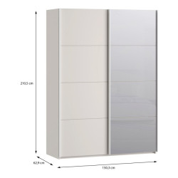 Szafa przesuwna 150 cm z lustrem Sophistispace SSQS72414 piaskowy
