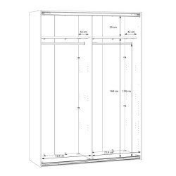 Szafa przesuwna 150 cm Sophistispace SSQS72411 biały połysk