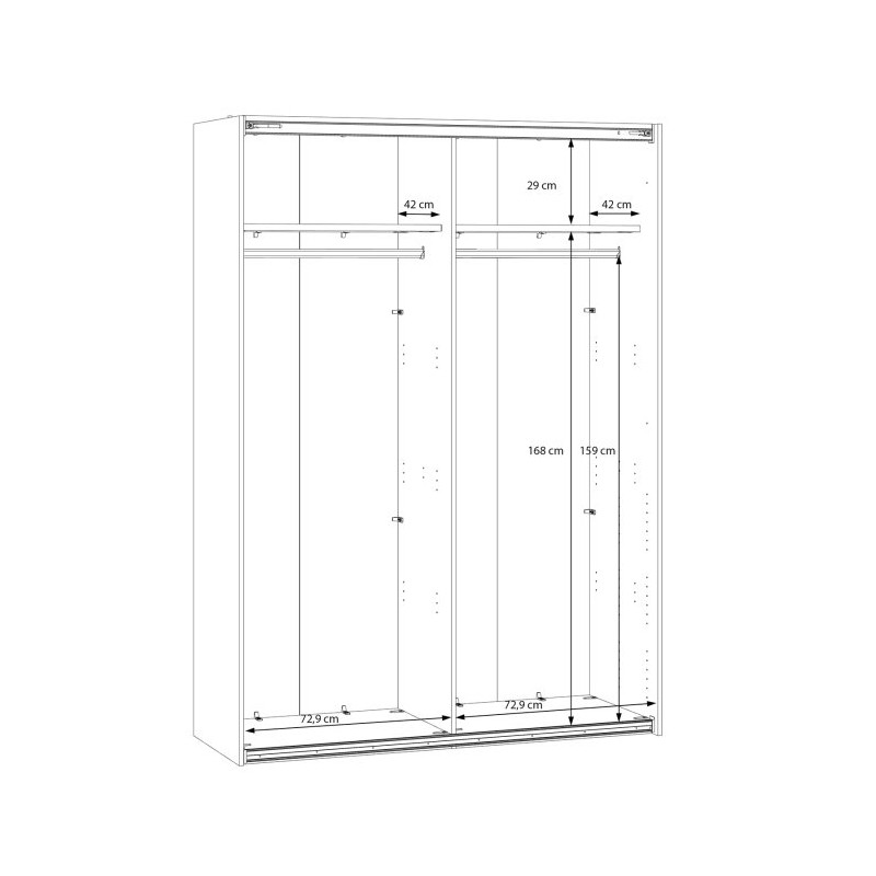 Szafa przesuwna 150 cm Sophistispace SSQS72411 biały połysk