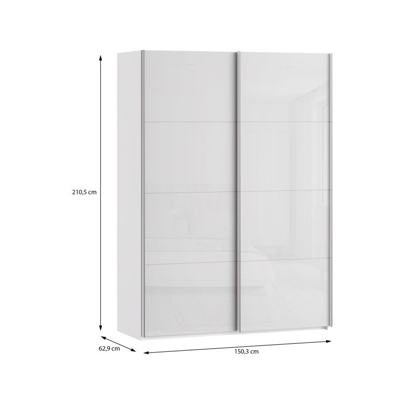 Szafa przesuwna 150 cm Sophistispace SSQS72411 biały połysk