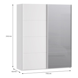 Szafa przesuwna 170 cm z lustrem Sophistispace SSQS82412 biały