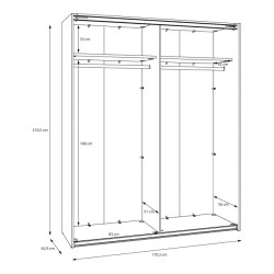 Szafa przesuwna 170 cm z lustrem Sophistispace SSQS82412 biały
