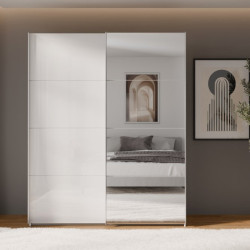 Szafa przesuwna 170 cm z lustrem Sophistispace SSQS82412 biały połysk