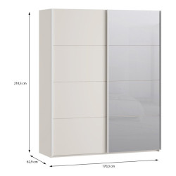 Szafa przesuwna 170 cm z lustrem Sophistispace SSQS82412 piaskowy