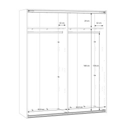 Szafa przesuwna 170 cm Sophistispace SSQS82411 piaskowy