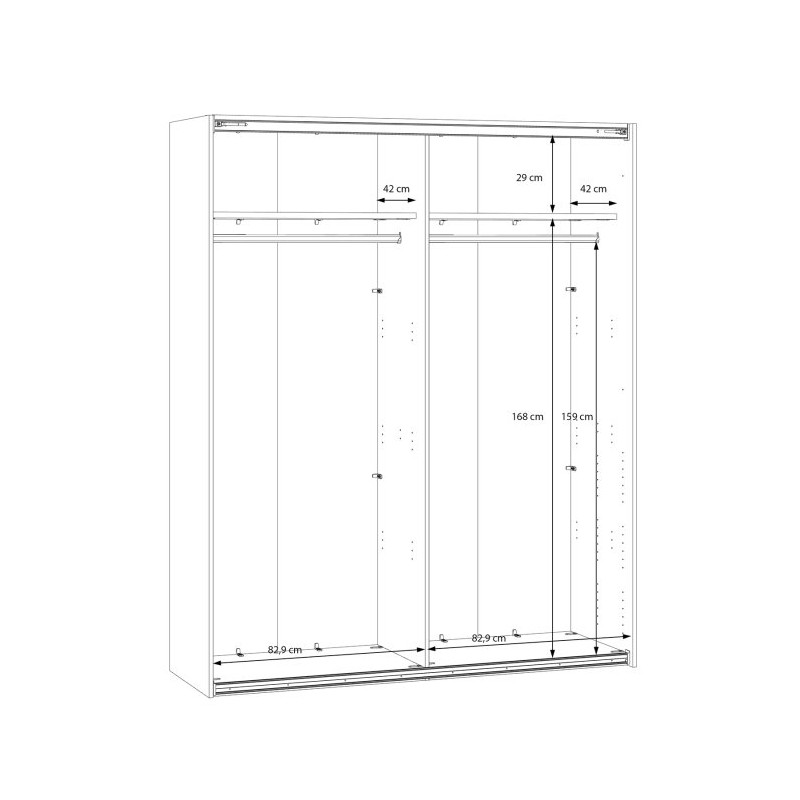 Szafa przesuwna 170 cm Sophistispace SSQS82411 piaskowy