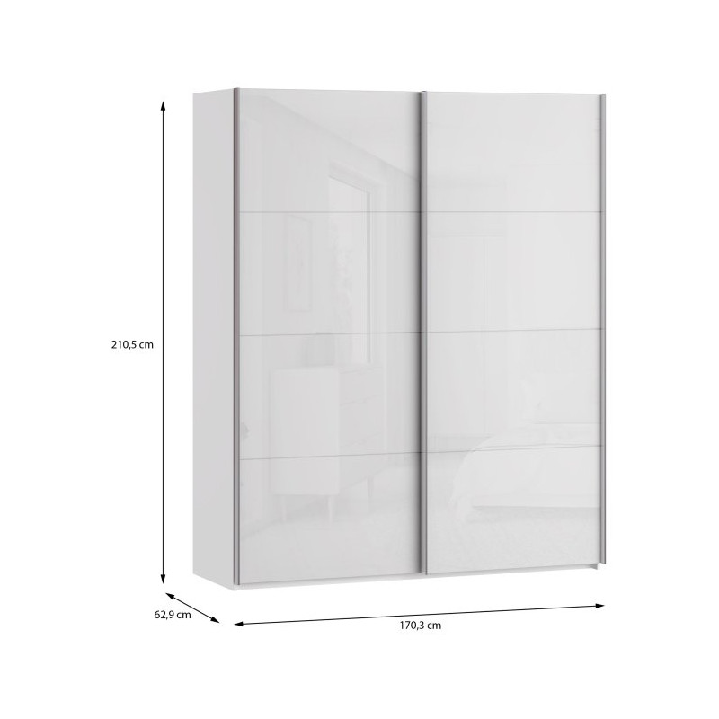 Szafa przesuwna 170 cm Sophistispace SSQS82411 biały połysk