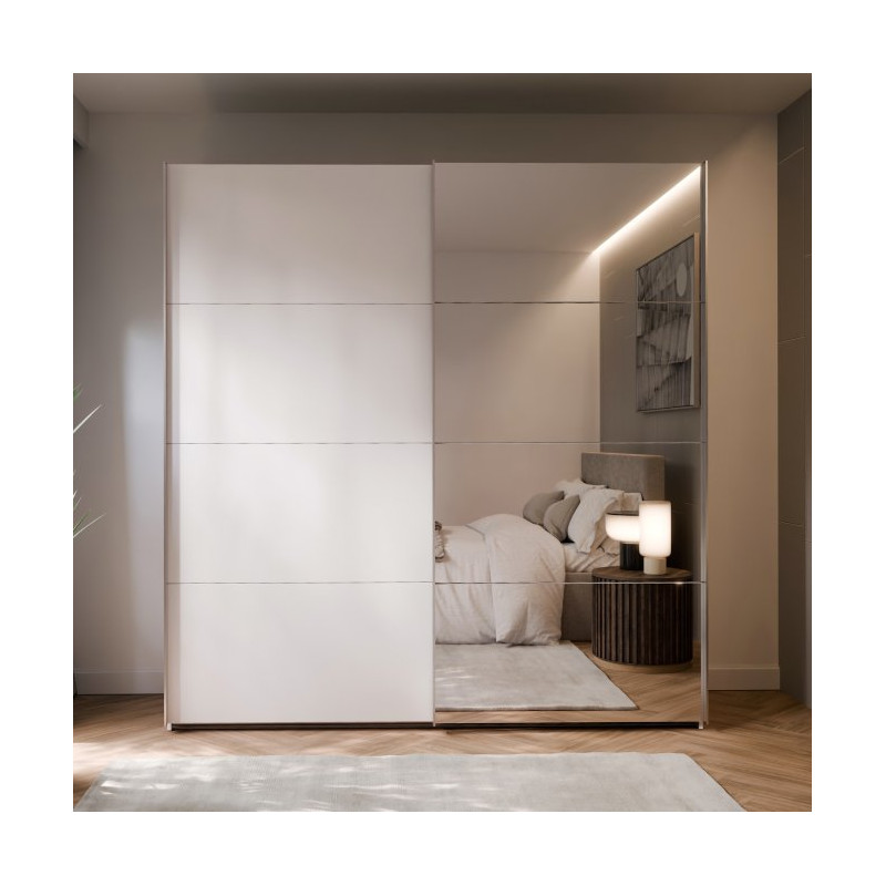 Szafa przesuwna 200 cm z lustrem Sophistispace SSQS32414 biały
