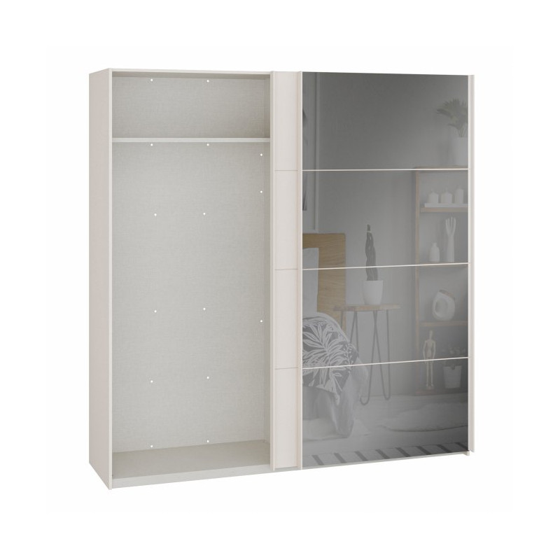 Szafa przesuwna 200 cm z lustrem Sophistispace SSQS32414 piaskowy